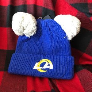 LA Rams Double PomPom Beanie NWT Fanatics/ NFL
